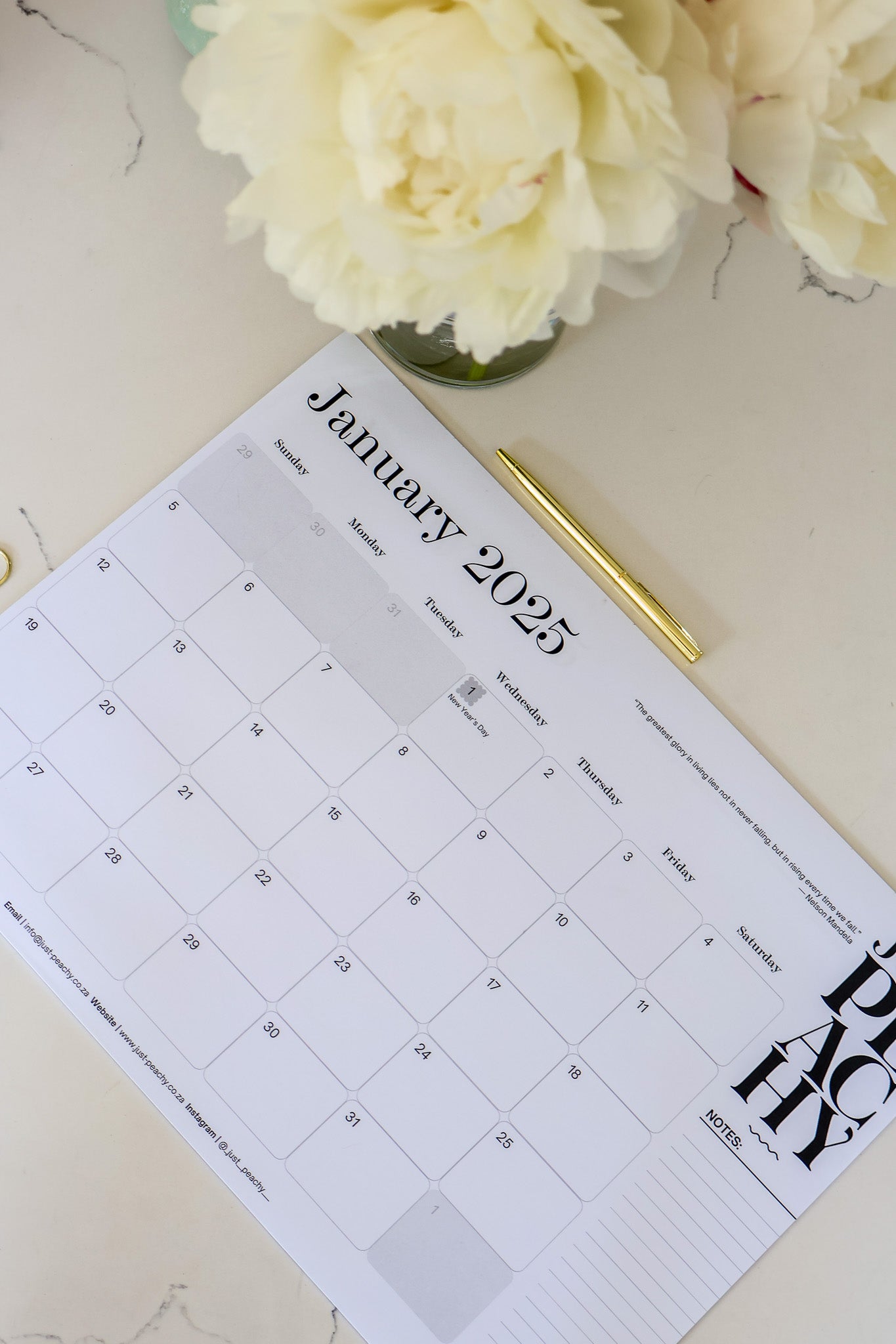Desk Calendar 2025