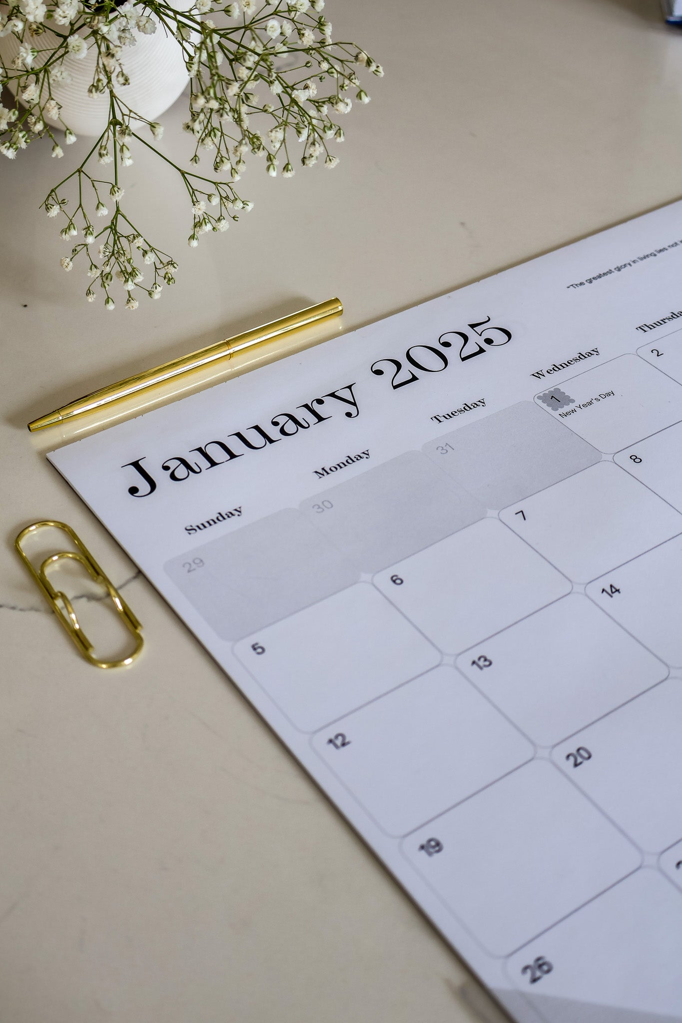 Desk Calendar 2025